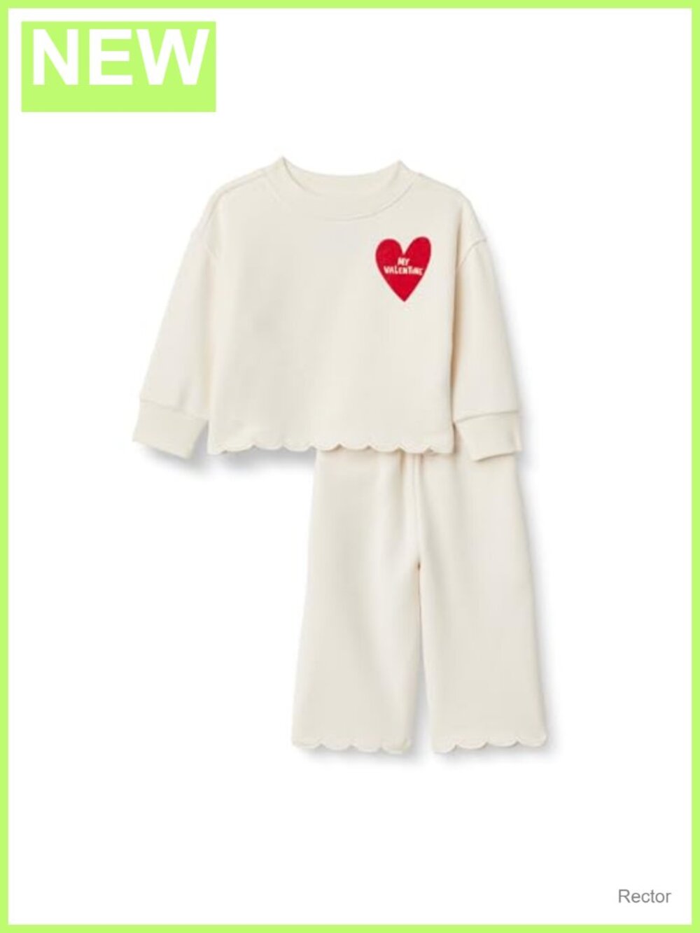 Toddler Girls French Terry Sweatshirt and Sweatpant Set Scalloped Edge
